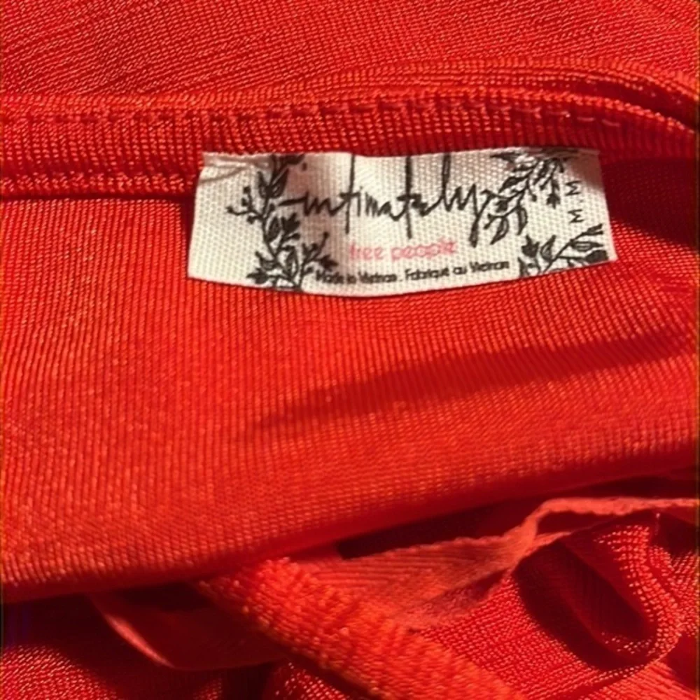 NWT Free People Intimately Cowl in the Club Red‎ Thong Bodysuit Medium